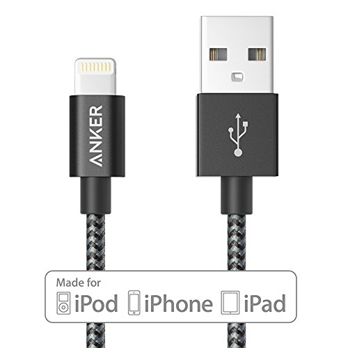 【Apple認証 (Made for iPhone取得)】 Anker 高耐久ナイロン ライトニングUSBケーブル iPhone / iPad / iPod用 絡み防止 アルミコンパクト端子 (スペースグレイ、0.9m)
