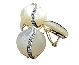 White Mother Of Pearl Round Stasis Earrings and Ring Set, 14k Gold