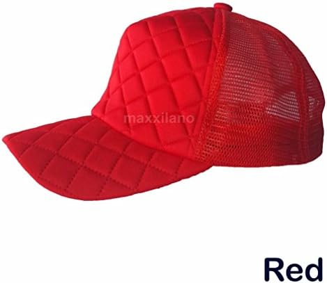 Janestore Costume Baseball Trucker Cap Quilted Mesh Hat Plain Snapback Mens Lady