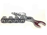 Honda Logo Car Tire Valve Stem Caps Cover 4pcs + Keychain