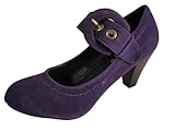 Andres Machado Purple Nubuck Mary Janes 11.5