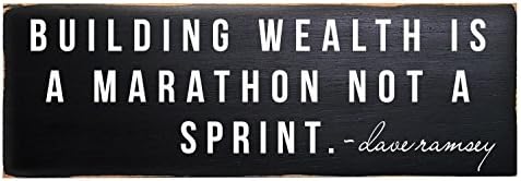 Dave Ramsey Building Wealth is a Marathing Not a Sprint Wood Sign, Inspirational Success Signs, Inspirational Wall Signs, Dave Ramsey Quote Sign, Inspirational Signs for Home or Office