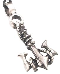 Navy Officer Anchor Pewter Pendant Necklace