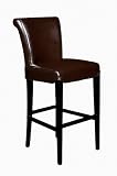Cognac Dark Brown Leather Bar Stool