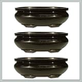 Joebonsai Bonsai Pots - 3 Pack 7-inch oval