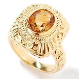 14K Gold Amethyst, Citrine or Blue Topaz Bold Textured Electroform Ring