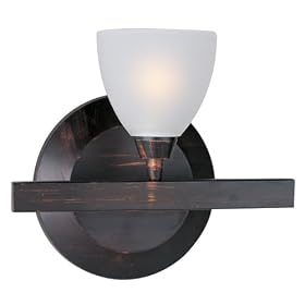 ET2 Lighting E31010-10 Fuse 1-Light Wall Mount Sconce, Bronze with Clear/White Glass