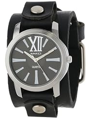 Nemesis Womens GB065KW Exclusive Collection Roman Black Leather Cuff Watch