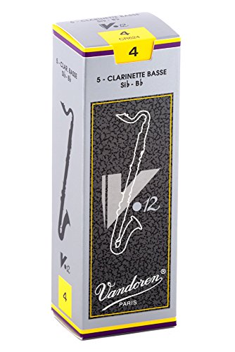 Vandoren CR624 Bass Clarinet V.12 Reeds Strength 4; Box of 5