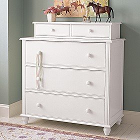 Kids Antique White Jenny Lind Furniture Dresser - 3-Drawer Dresser (Antique White) 18.5 x 37 x 34h
