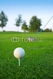 Wallmonkeys Peel and Stick Wall Decals - Golf Tee Ball Club Driver in Green Grass Course - 60