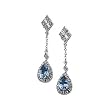 14K White Gold London Blue Topaz and Diamond Earrings