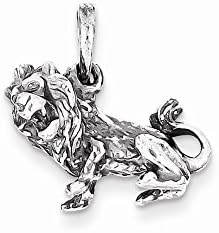 Sterling Silver Antiqued Leo Pendant