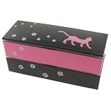 Kotobuki 2-Tiered Bento Box, Pink Fashion Cat