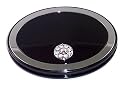 Danielle Oval Magnification Compact Mirror with Swarovski Crystals, 5x, Black