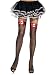 Valentine's Day Fishnet Thigh High Nylon Stocking with Satin Bow and Playing Card App...
