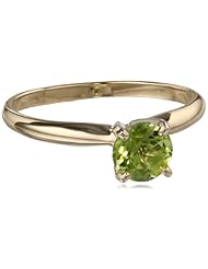 10k Gold 6mm Round Peridot Gemstone Solitaire Ring (0.80 ct)