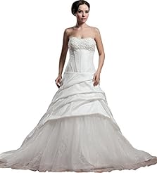 Strapless Taffeta/Tulle Beaded Tiered  Dress