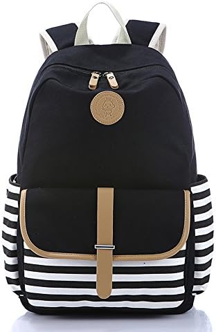 DE Canvas Backpack Fashion Korean Preppy Style Backpack Daypacks Multi-function Computer Bag SchoolBag Sports Bag High-capacity Travel Bag,black
