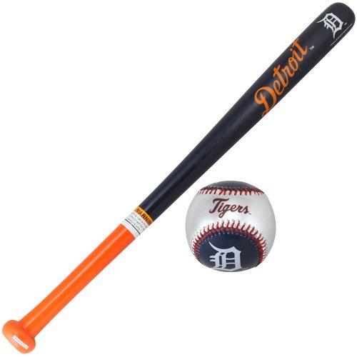 MLB Detroit Tigers Team 25-Inch Wood Bat and Soft Strike Ball Set