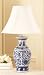 Pack of 2 Blue China Inspired Table Top Lamps with Shades