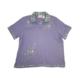 Buy Alfred Dunner Feelin Groovy Zip Neck Floral Polo Shirt