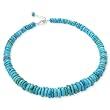 .925 Silver & Turquoise Graduated Bead Necklace- 17+ IN