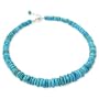 .925 Silver & Turquoise Graduated Bead Necklace- 17+ IN