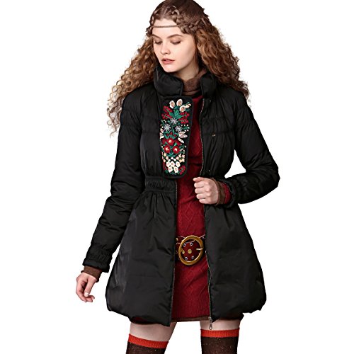 (アートカー)Artka オリジナルデザイン レディーズ刺繍飾り高級ダウンコート ZK13640D