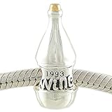 Petite Wine Bottle 14K and 925 Sterling Silver Bead fits European Charm Bracelet