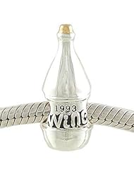 Petite Wine Bottle 14K and 925 Sterling Silver Bead fits European Charm Bracelet