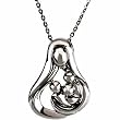 Embraced by the HeartTM Mother with 3 Children 18" chain Necklace by Deborah J. Birdoe