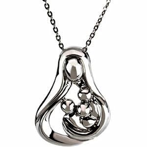 Embraced by the HeartTM Mother with 3 Children 18" chain Necklace by Deborah J. Birdoe
