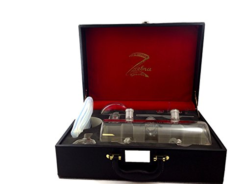 Zebra Smoke Premium Hookah Leila Serpent Glass Hookah and Leather Case