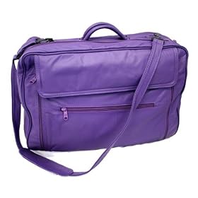 Purple Leather Briefcase 17 Laptop Bag