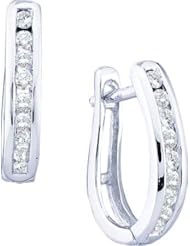 14KT White Gold 0.25 CTW Diamond Ladies Micro-Pave Earrings
