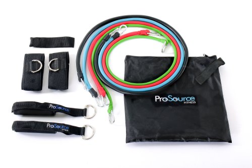 ProSource Set of 4 Premium Stackable Latex Exercise Resistance Bands