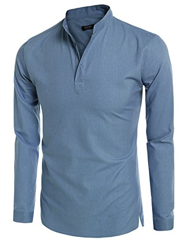 Coofandy Mens Casual Long Sleeve Basic Henley Shirt