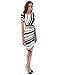 PattyBoutik Women's Striped Crewneck Cap Sleeve Dress