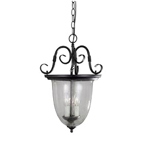 World Imports Lighting 76303-42 Cardiff Collection 3-Light Lantern, Rust