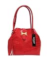 POPCORN Italian Made Designer Handbag/Purse/Shopper Bag/Tote in Crocodile Embossed Patent Leather