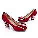 Brand New Fashion Bow Womens Pump Thick Mid Heels Shoes
