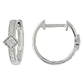 10Kw 1/10Ct Tdw Huggie Earrings - White