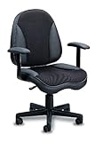 IMAGE OF Black leather and mesh fabric task chair