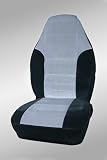 Encore Sport Velour Seat Cover - 2 Front Universal Buckets - Black w/ Silver