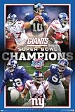 New York Giants Super Bowl Champions Poster ~ Blue ~ 24x36 on Art Print Stock fits a standard frame