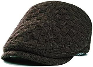 Duckbill Knit Look Square Pattern Newsboy Cabbie Driving Hunting Golf Cap Hats J2R JRH108 Dark Brown
