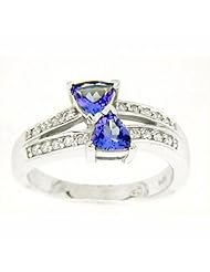14K White Gold Tanzanite and Diamond Ring -- LIFETIME WARRANTY