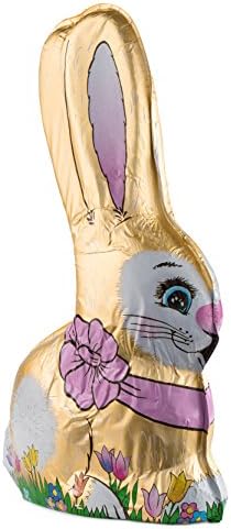 Happy Easter, Highly Detalied Gourmet 16-ounce Hollow Milk Chocolate Bunny For Adults and Kids of all ages.