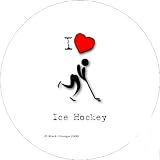 I Love Ice Hockey 2.25 inch (58mm) Round Keyring